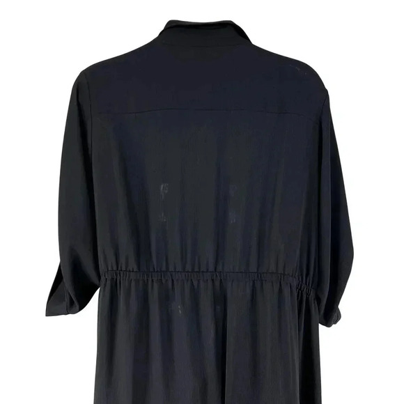 Torrid Womens 5X L Black Button-Up 3/4 Sleeve Maxi Dress Side Slits Whimsigoth - Picture 9 of 16